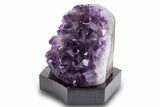 Deep Purple Amethyst Geode With Wood Base - Uruguay #300763-2